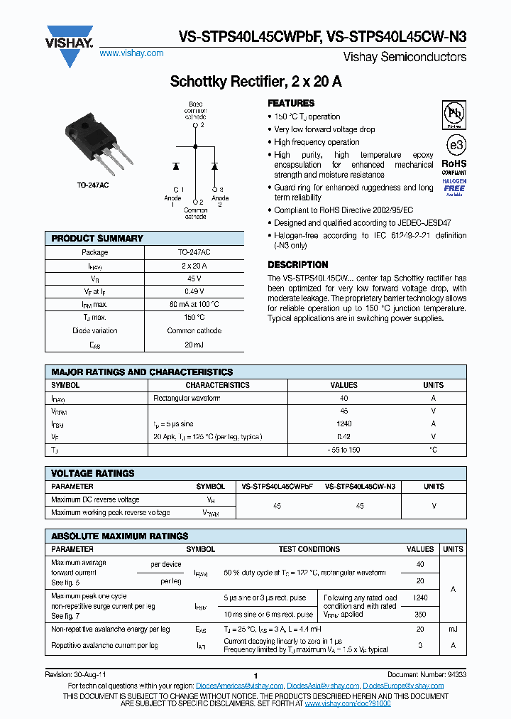 STPS40L45CW-N3_3720172.PDF Datasheet