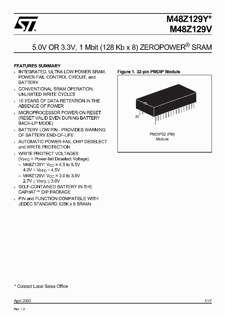 M48Z129V-85PM1_3721117.PDF Datasheet