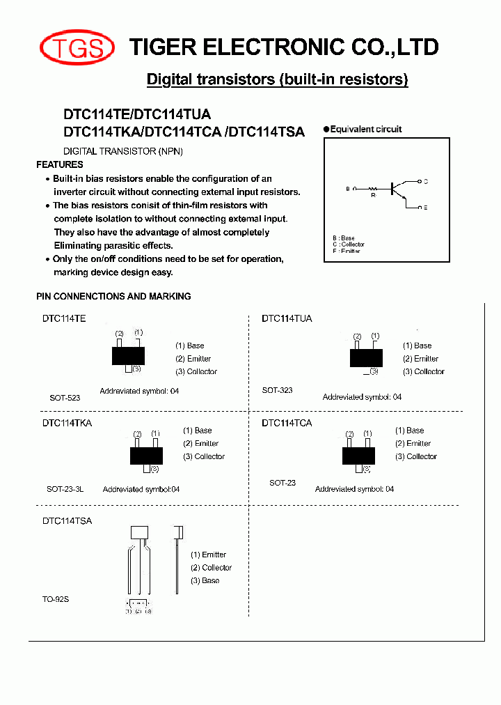 DTC114TKA_3721158.PDF Datasheet