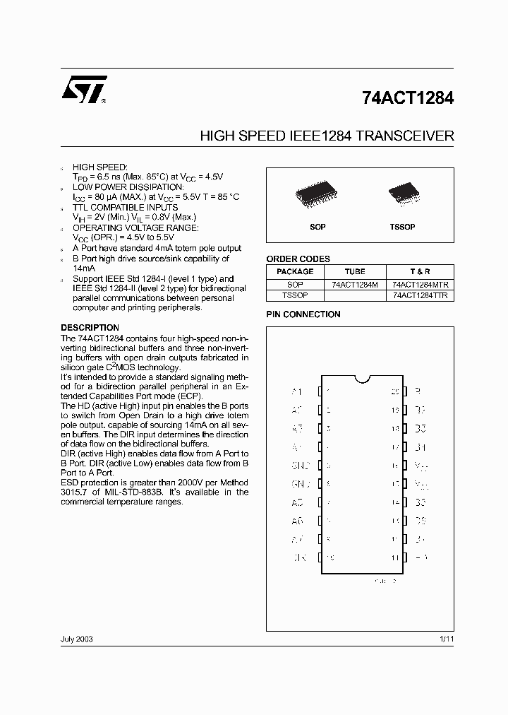 74ACT1284MTR_3778530.PDF Datasheet