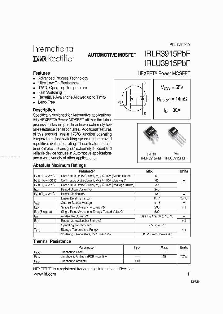 IRLR3915PBF_3802206.PDF Datasheet
