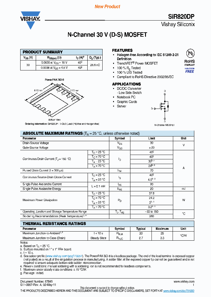 SIR820DP_3801574.PDF Datasheet