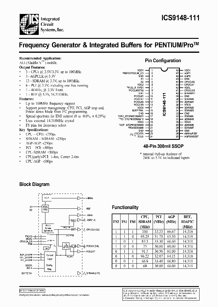 ICS9148YF-111LF_3750349.PDF Datasheet
