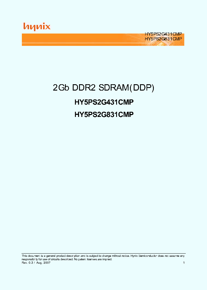 HY5PS2G831CMP-S5_3749180.PDF Datasheet