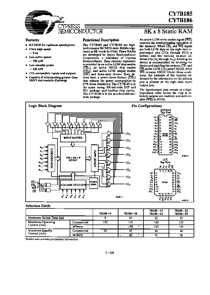CY7B185-15VCR_3746116.PDF Datasheet