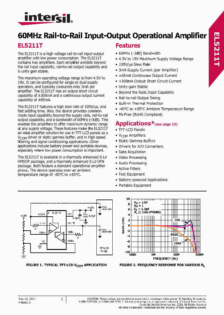 EL5211TIYEZ-T7_3749336.PDF Datasheet