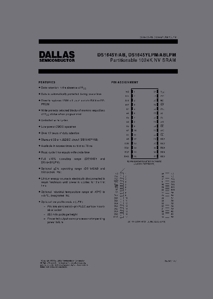 DS1645YLPM-70-IND_3753339.PDF Datasheet