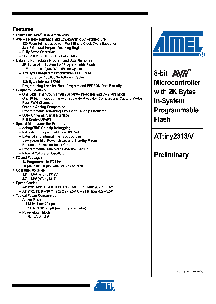 ATTINY2313V-10MUR_3748956.PDF Datasheet