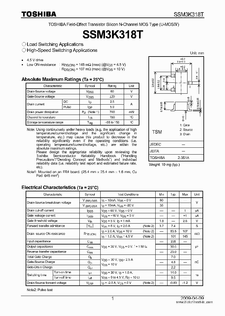 SSM3K318T_3832104.PDF Datasheet