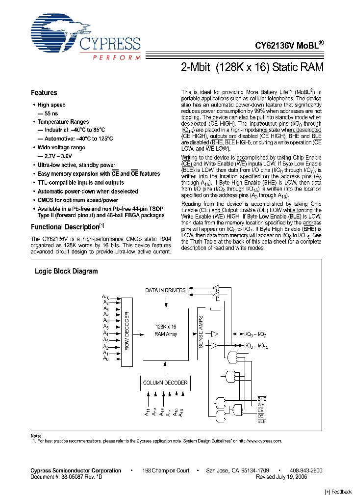 CY62136VLL-70ZSXE_3746394.PDF Datasheet