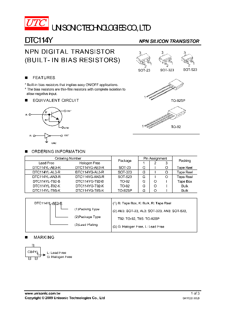 DTC114YG-T92-K_3751571.PDF Datasheet