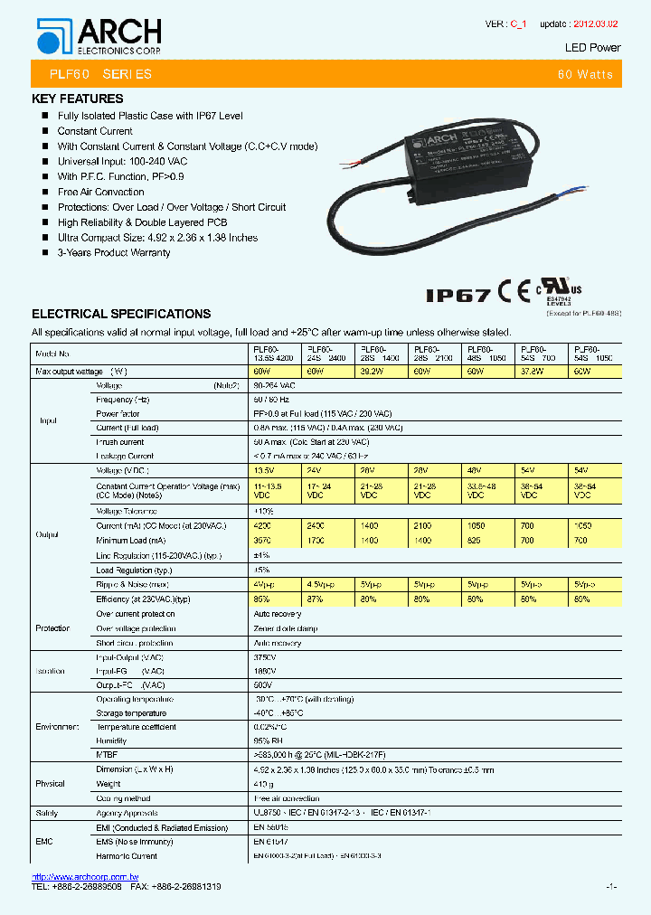PLF60-48S1050_3833163.PDF Datasheet