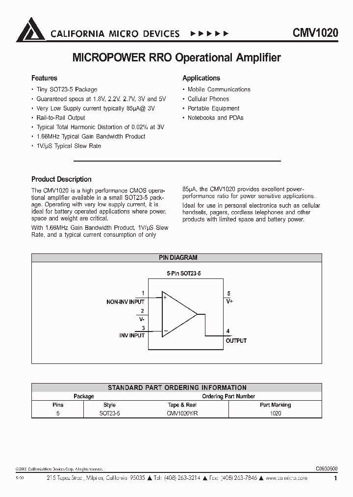 CMV1020YR_3755261.PDF Datasheet