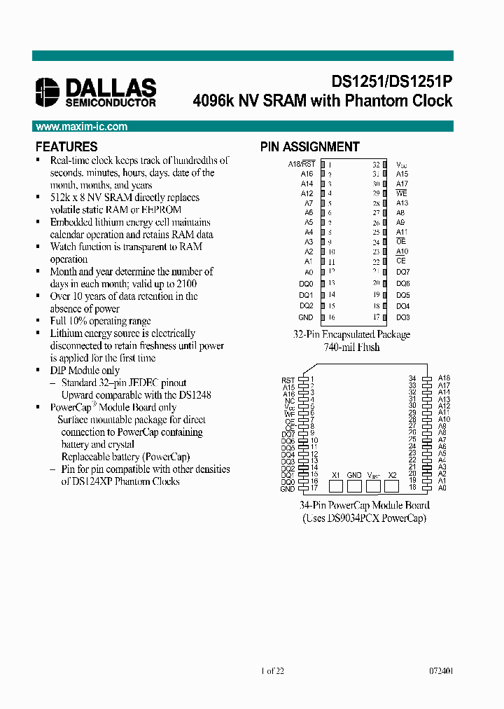 DS1251YP--100-IND_3754634.PDF Datasheet