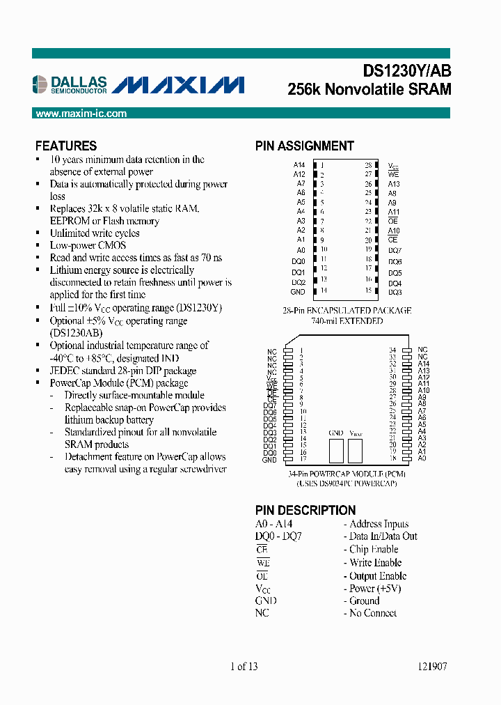 DS1230YP-70IND_3755655.PDF Datasheet