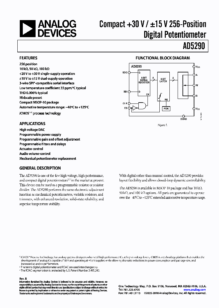AD5290YRMZ100-R7_3757582.PDF Datasheet