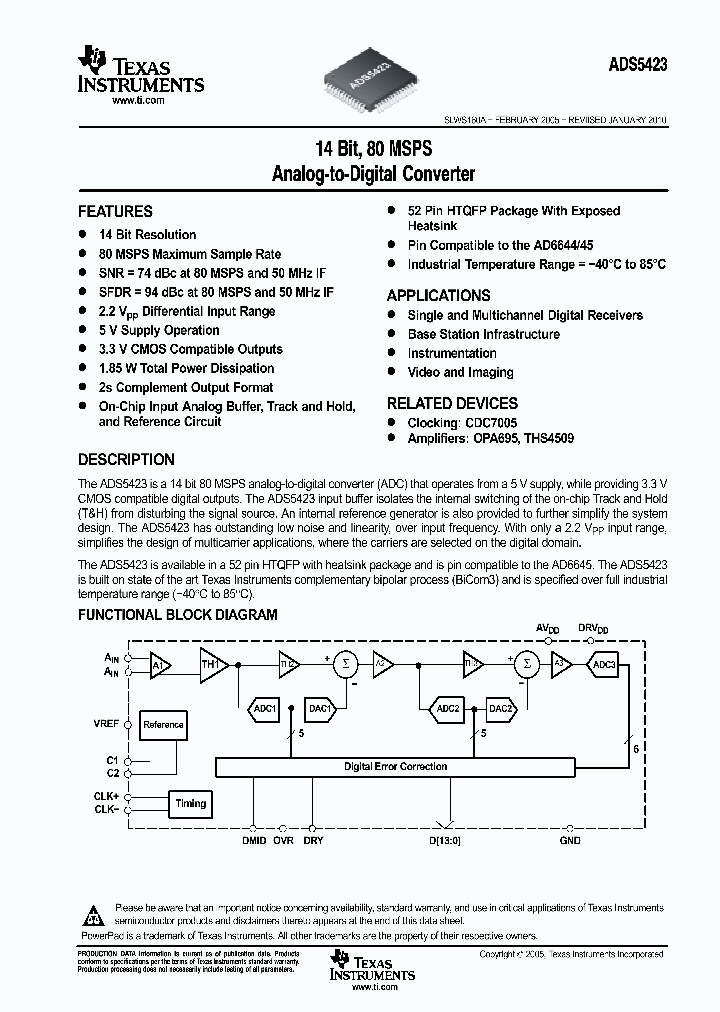 ADS5423IPJYG4_3755547.PDF Datasheet