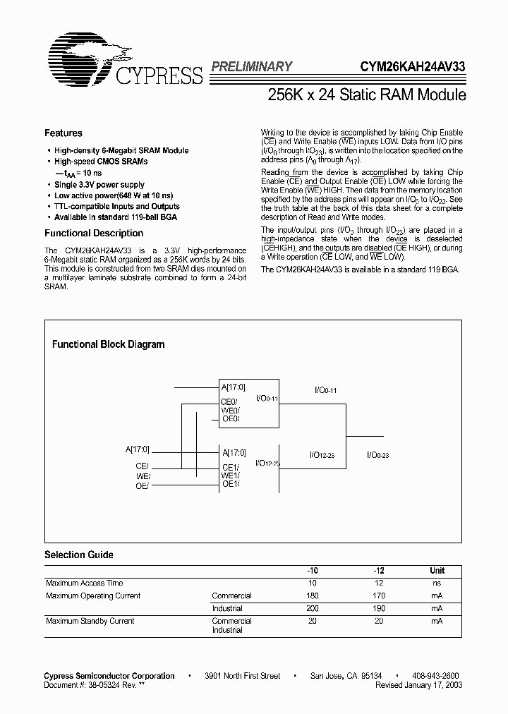 CYM26KAH24AV33-10BGC_3755447.PDF Datasheet