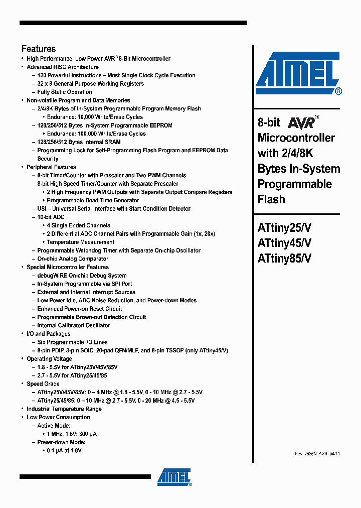 ATTINY25V-10MUR_3752875.PDF Datasheet