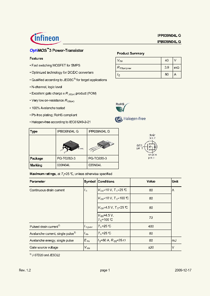 IPB039N04LG_3758473.PDF Datasheet