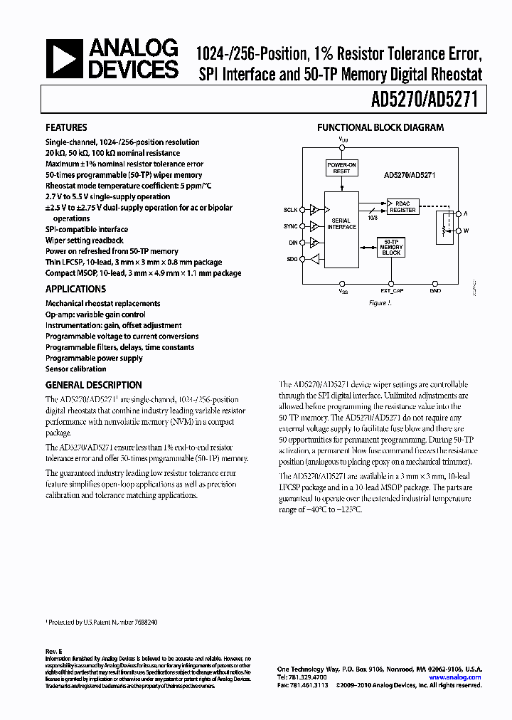 AD5270BCPZ-20-RL7_3760925.PDF Datasheet