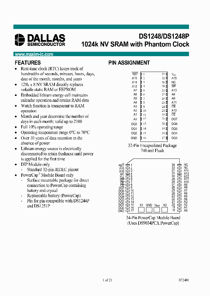 DS1248YP-100-IND_3754631.PDF Datasheet