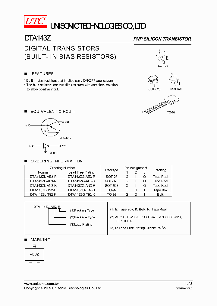 DTA143ZL-T92-K_3763396.PDF Datasheet