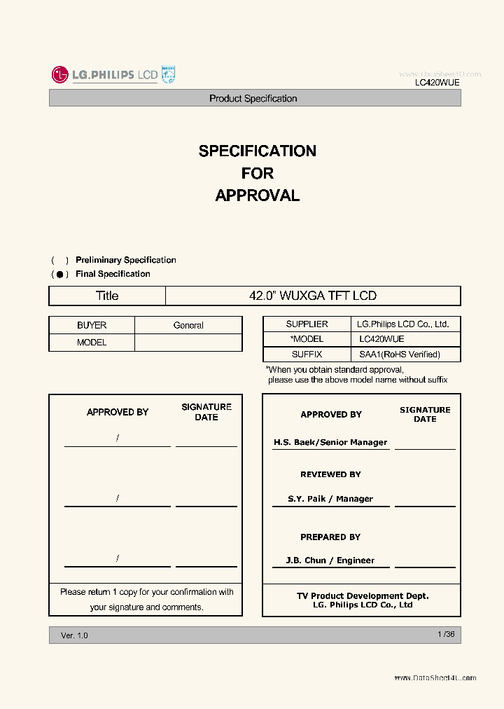 LC420WUE_3902399.PDF Datasheet