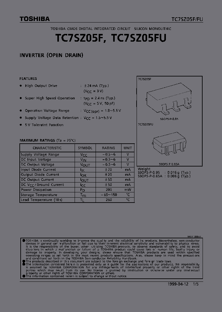 TC7SZ05FUTE85L_3767457.PDF Datasheet