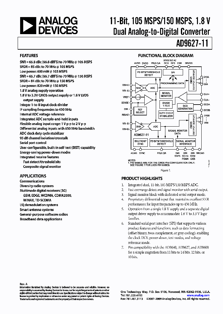 AD9627BCPZ11-150_3768256.PDF Datasheet