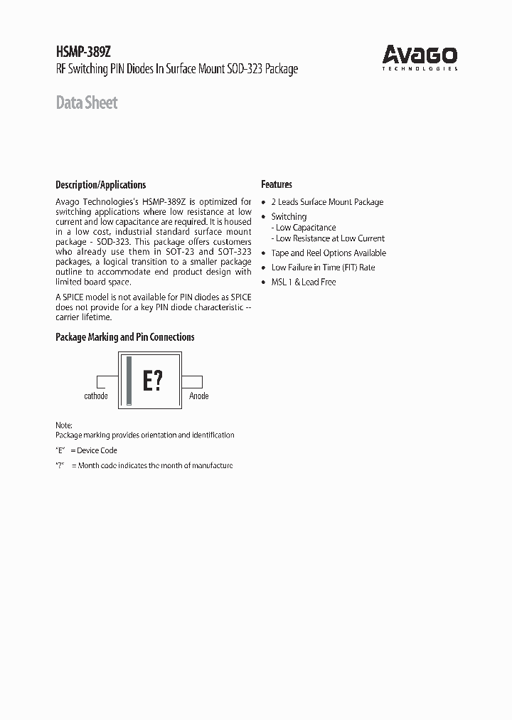 HSMP-389Z-BLKG_3768099.PDF Datasheet