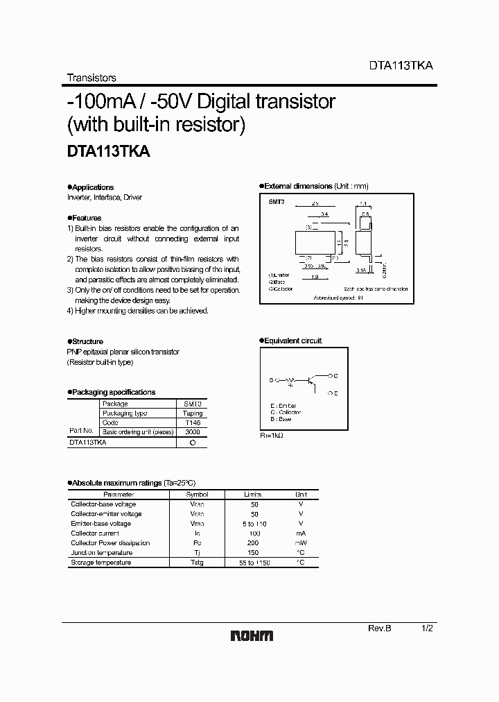 DTA113ZETL_3776716.PDF Datasheet