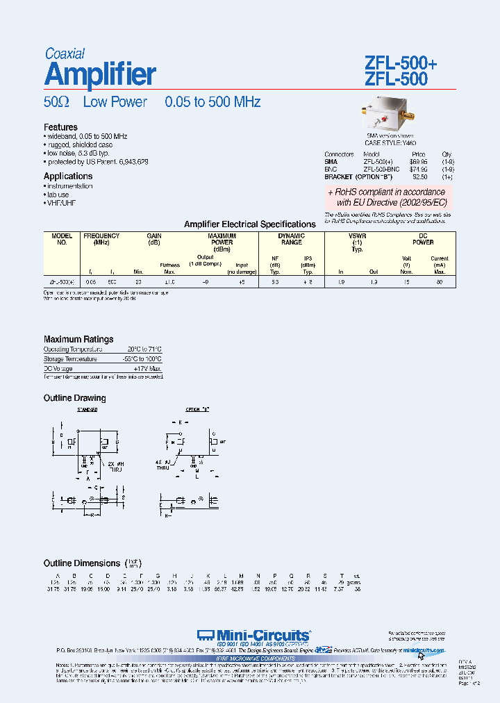 ZFL-500_3777448.PDF Datasheet