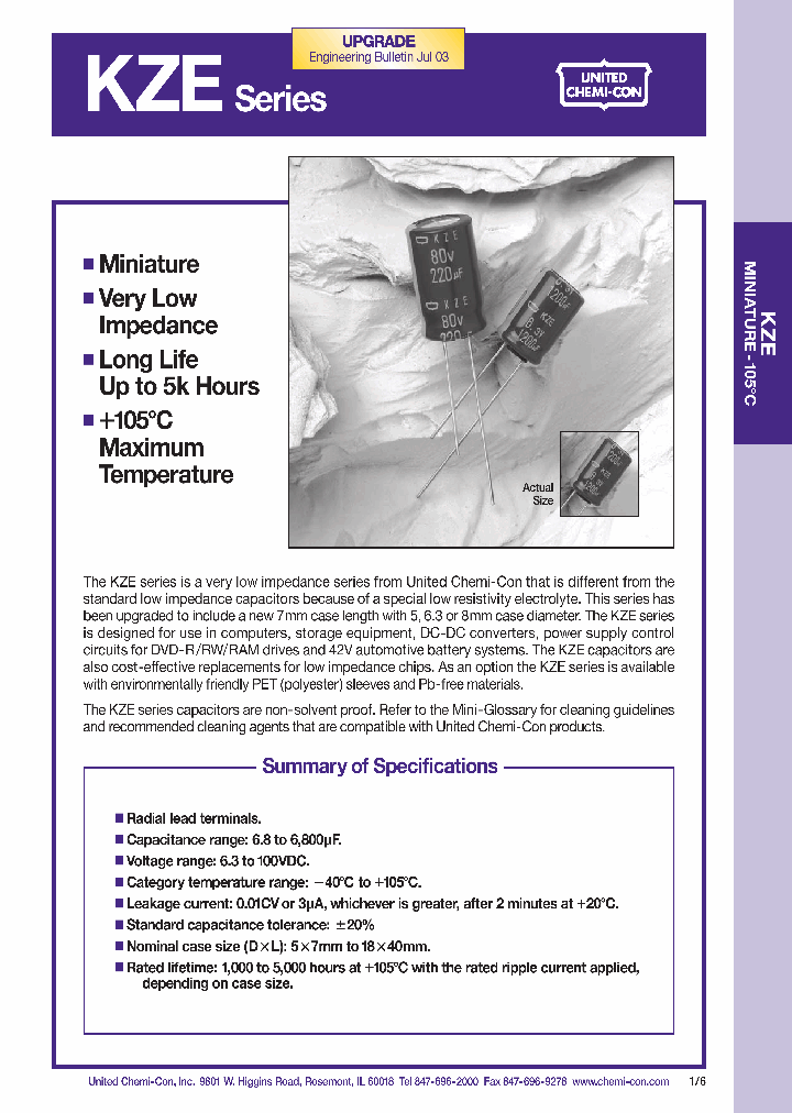KZE63VB331M6X11LL_3777700.PDF Datasheet