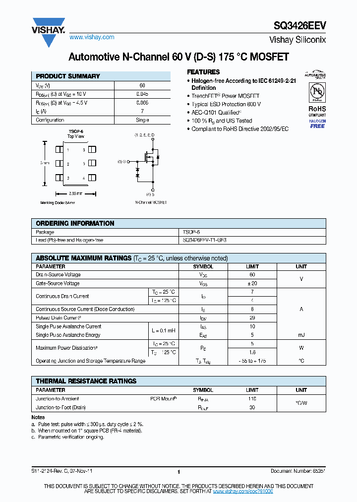 SQ3426EEV-T1-GE3_3951987.PDF Datasheet