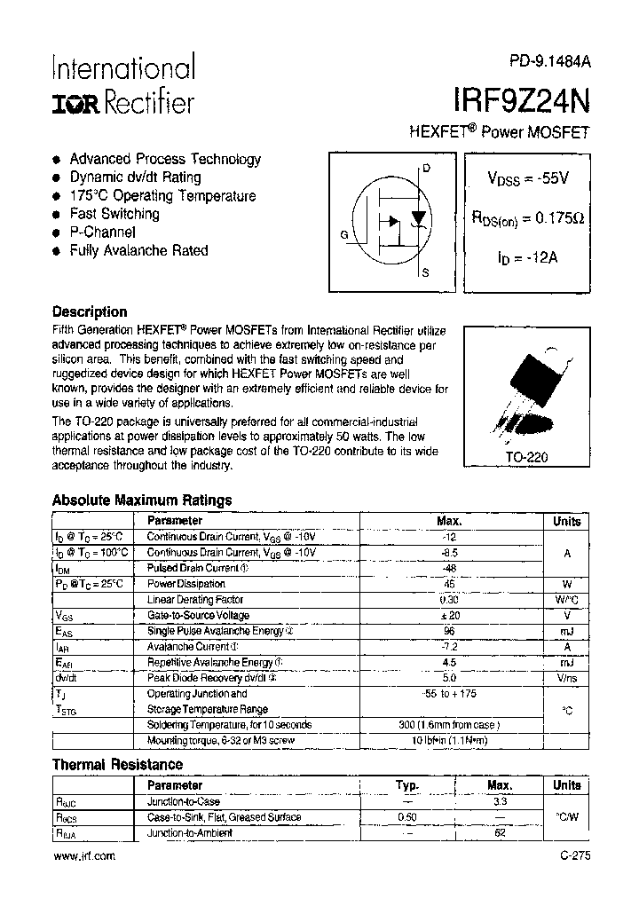 IRF9Z24N-012_3775139.PDF Datasheet