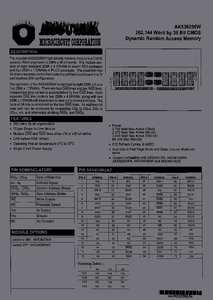 AK536256WZP-70_3783346.PDF Datasheet