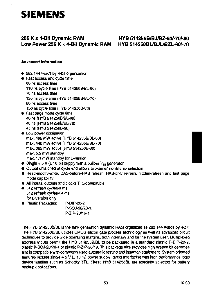 HYB514256BZL-70_3780088.PDF Datasheet