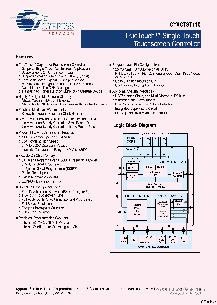 CY8CTST110_4004179.PDF Datasheet
