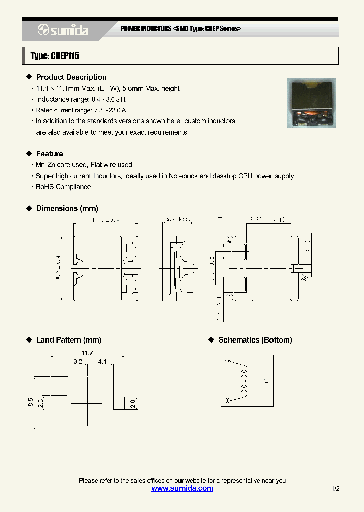 CDEP115NP-2R5MB-AL100_3785180.PDF Datasheet