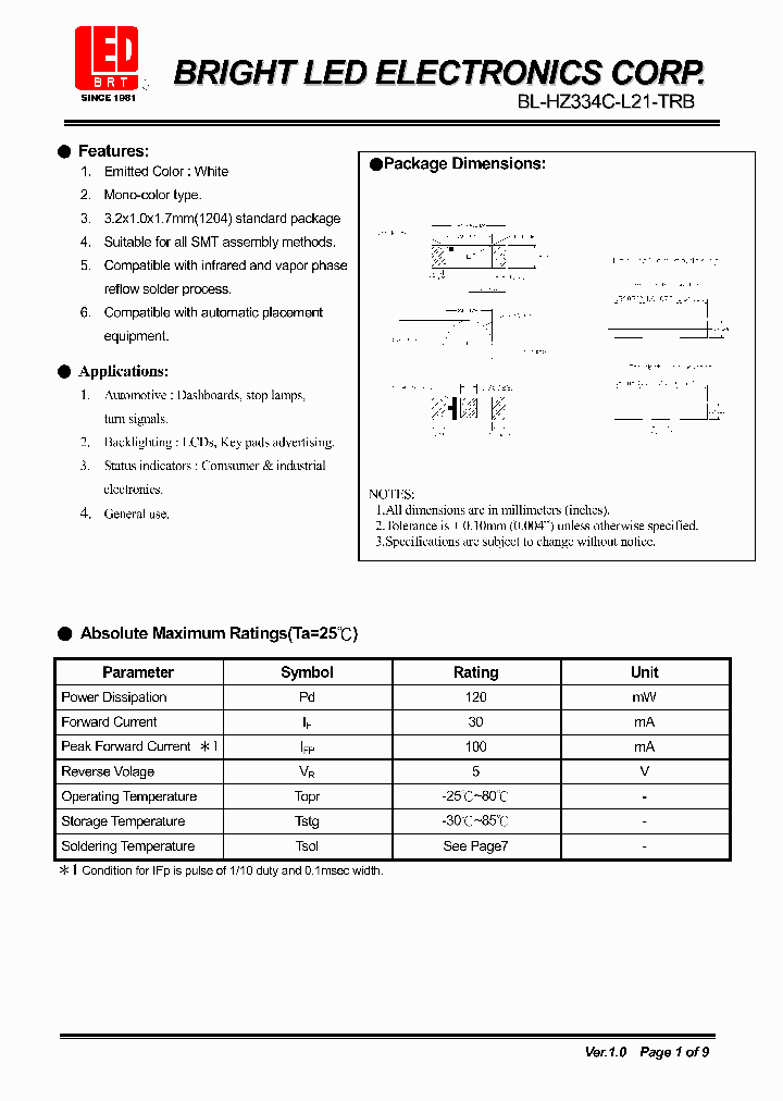 BL-HZ334C-L21-TRB_3787230.PDF Datasheet