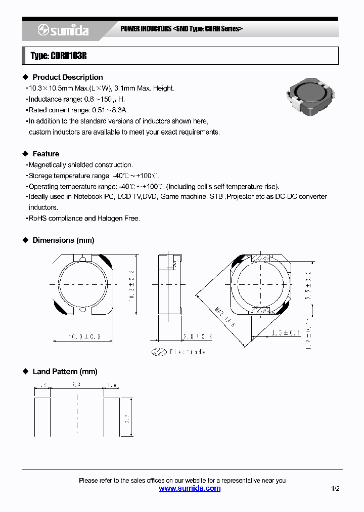 CDRH103RNP-6R8NB-B_3788000.PDF Datasheet