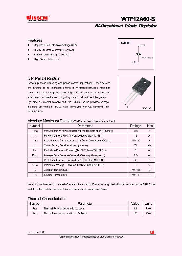 WTF12A60-S_4030053.PDF Datasheet