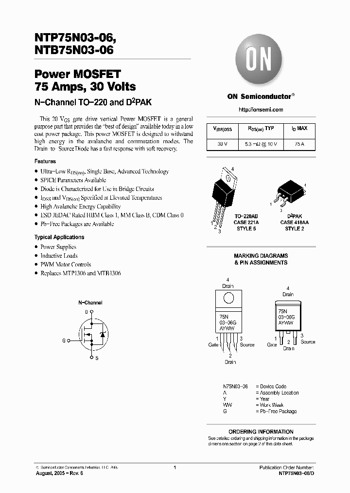 NTB75N03-06T4G_3791615.PDF Datasheet