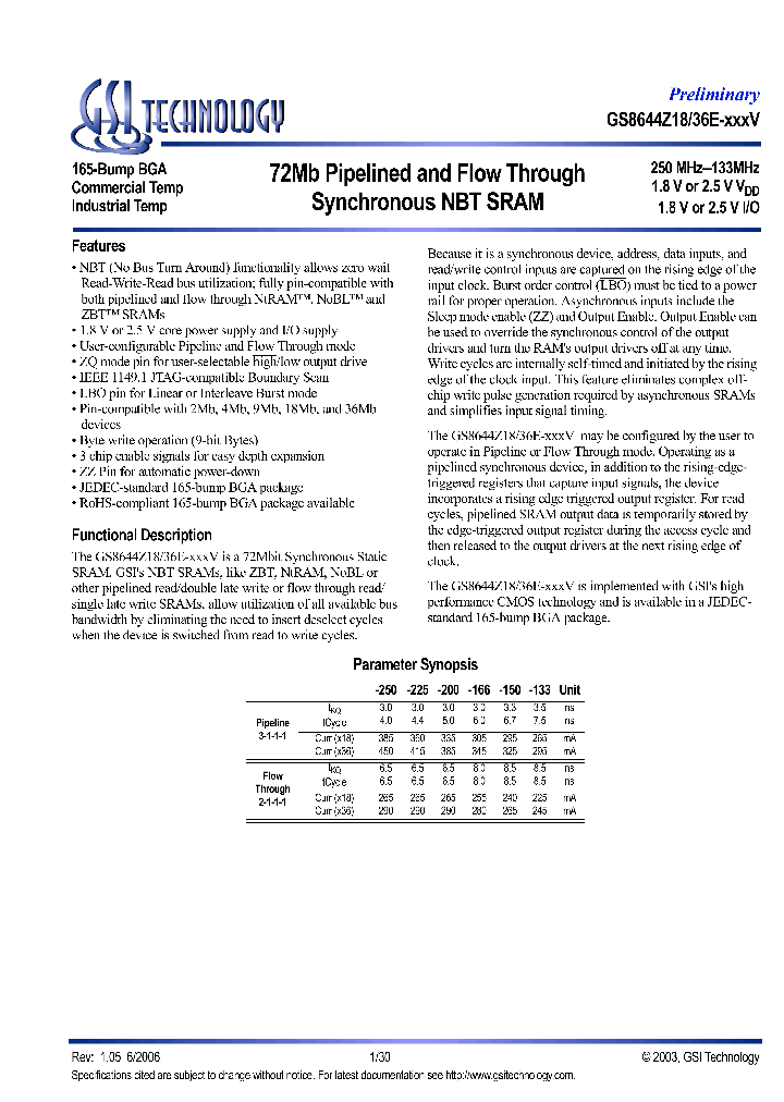 GS8644Z36E-166V_3788040.PDF Datasheet