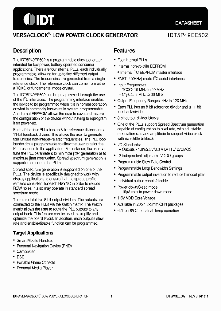 5P49EE502NDGI_3792221.PDF Datasheet