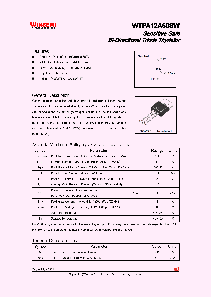 WTPA12A60SW_4030060.PDF Datasheet