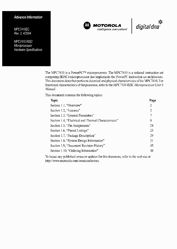 MPC7410HX400LE_3789809.PDF Datasheet