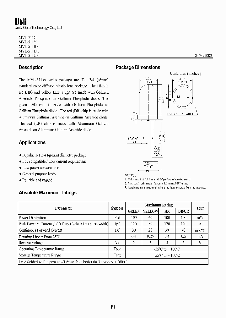 MVL-511G_4037139.PDF Datasheet