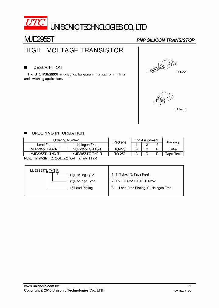 MJE2955T10_4037778.PDF Datasheet